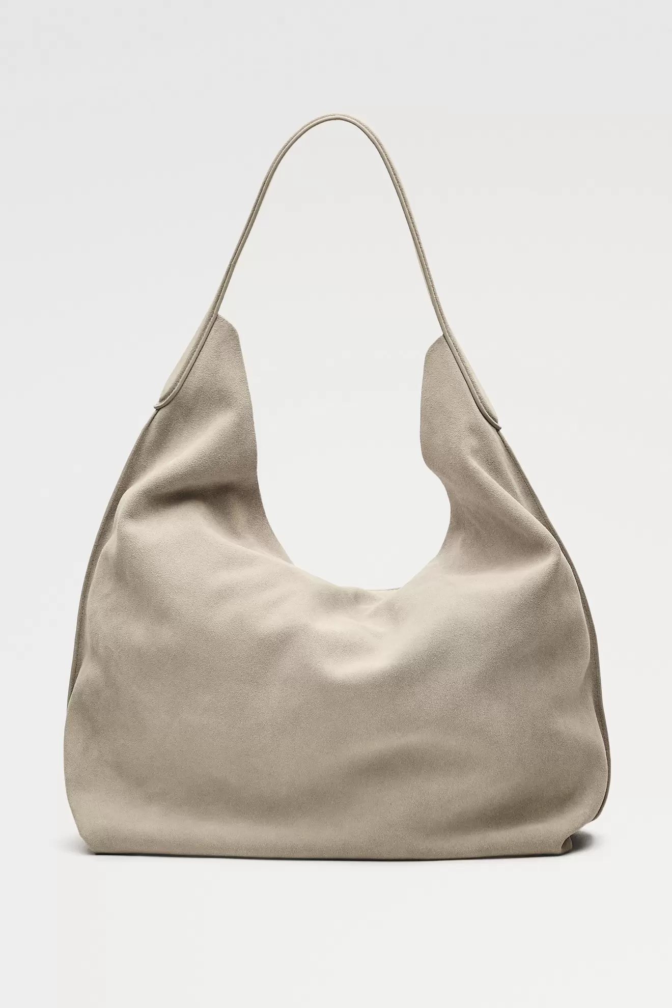Maxi-Schultertasche aus Rauleder