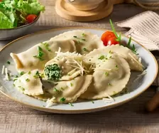 Schlutzkrapfen mit Spinatfülle