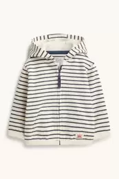Baby-Sweatjacke mit Kapuze - gestreift - strukturiert