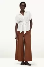 Stoffhose - High Waist - Wide Leg