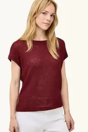 Strick-T-Shirt - Relaxed Fit - strukturiert