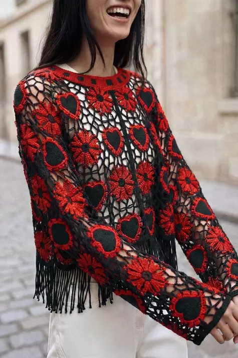 Häkelnpullover herzen