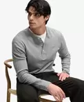 Mini Slub Waffle Langarm-Grandad-Shirt