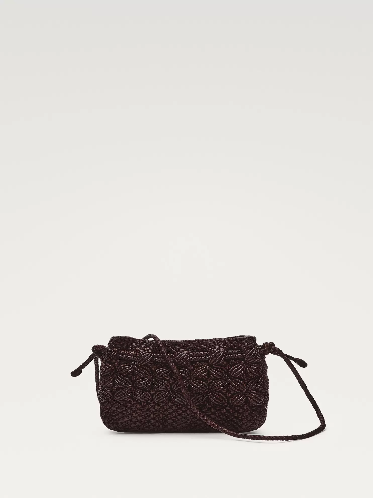 Pouch-Tasche Macramé Nappaleder