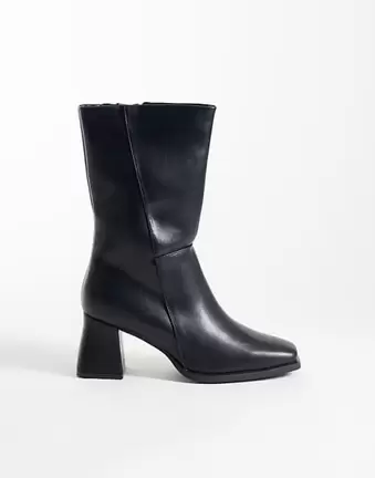 SEQWL Fisher Mid-Ankle-Stiefel mit Blockabsatz in Schwarz
