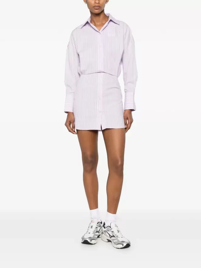 TAVINA striped mini dress with buttons