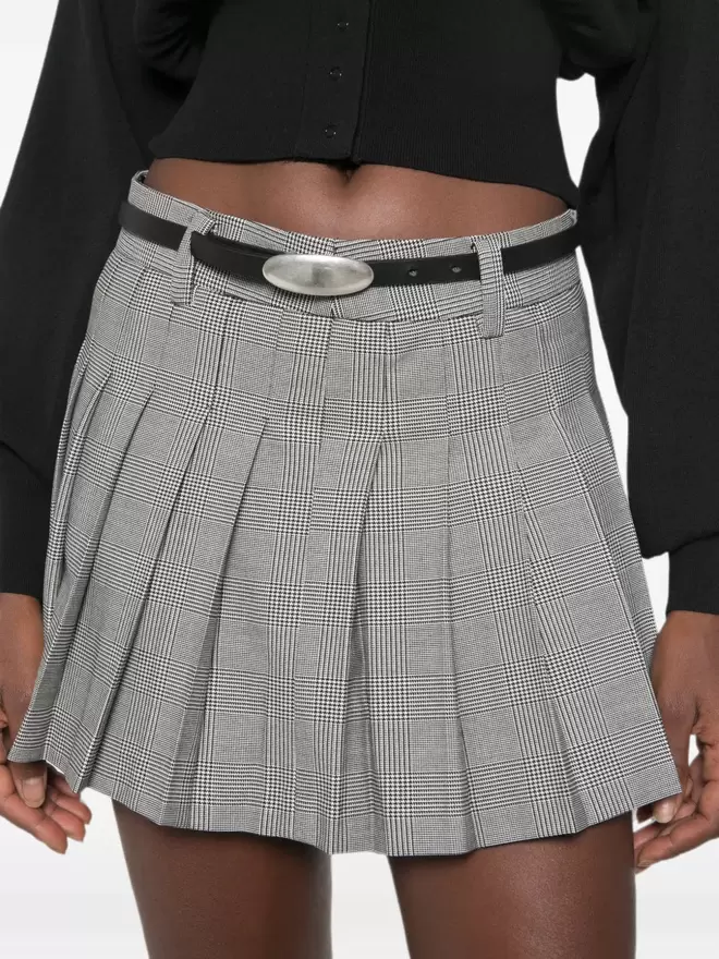 NURIA pleated skirt with check pattern