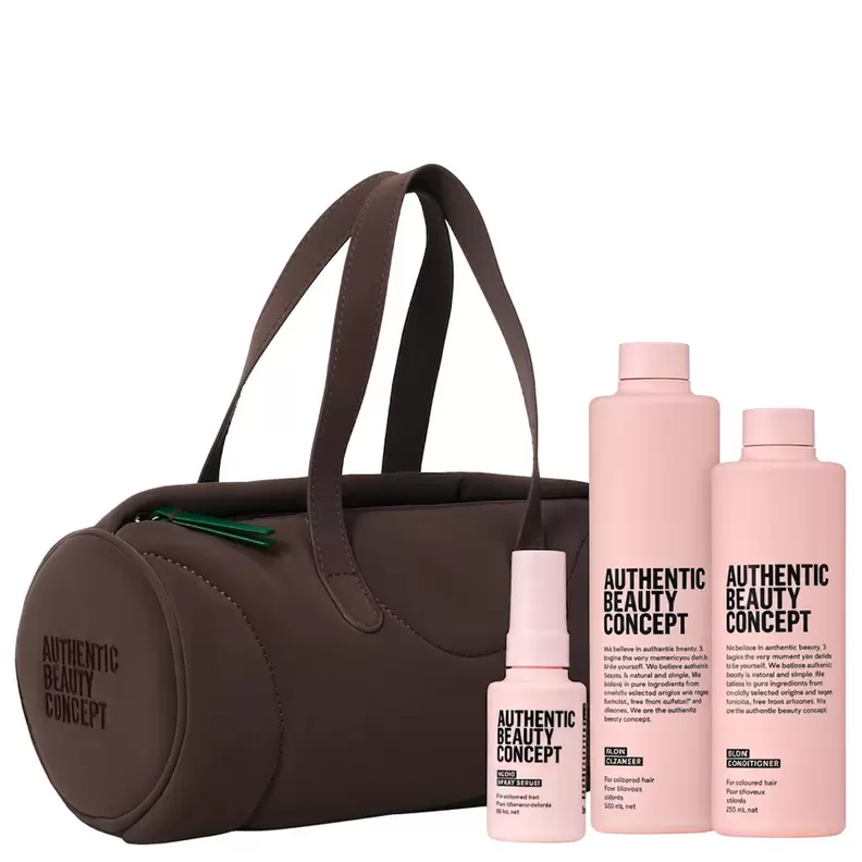 Authentic Beauty Concept Glow Geschenkset (Serum 50ml + Shampoo 300ml + Conditioner 250ml + Tasche) Geschenk-Set