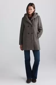 Abrigo cuello subido capucha