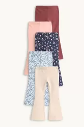 Multipack 5er - Schleife und Blume - Flared Winterleggings