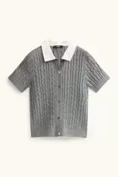 Strickjacke - Zopfmuster