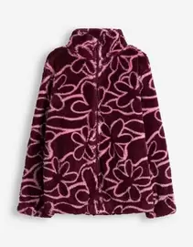 Sweatjacke - Plüsch - Beere