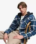Borg-gefüttertes Overshirt mit Kapuze