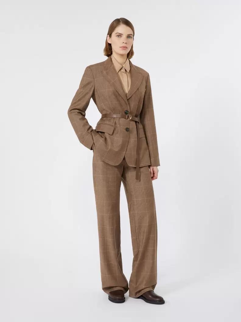 Gerade geschnittene Hose aus Wollflanell
