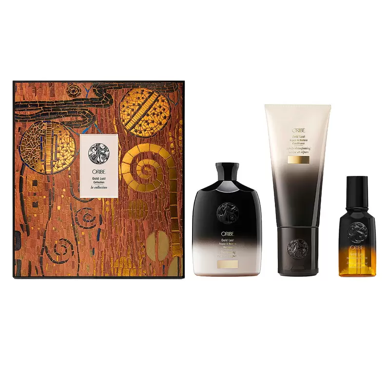 Oribe Gold Lust Holiday Value-Set Collection (Shampoo 250ml + Conditioner 200ml + Oil 50ml) Geschenk-Set