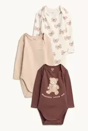 Multipack 3er - Bärchen und Schleifchen - Baby-Body