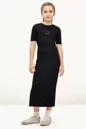 Stern - Kleid mit Strasssteinen - gerippt