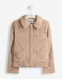 Jacke - Plüsch - Beige