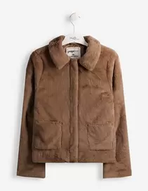 Jacke - Plüsch - Braun
