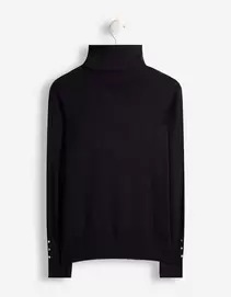Strickpullover - Rollkragen - Schwarz