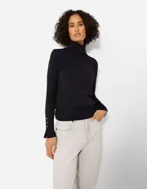 Strickpullover - Rollkragen - Schwarz