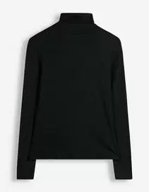 Langarmshirt - Rollkragen - Schwarz