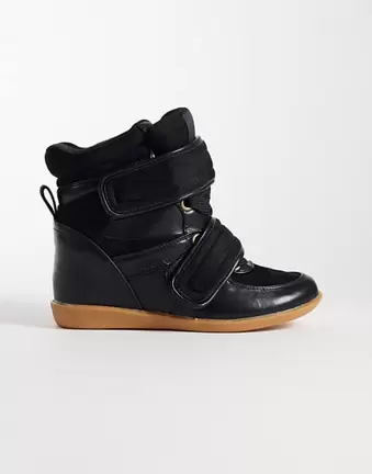 ASOS DESIGN Dahlia High-Top-Sneaker mit Keilabsatz in Schwarz