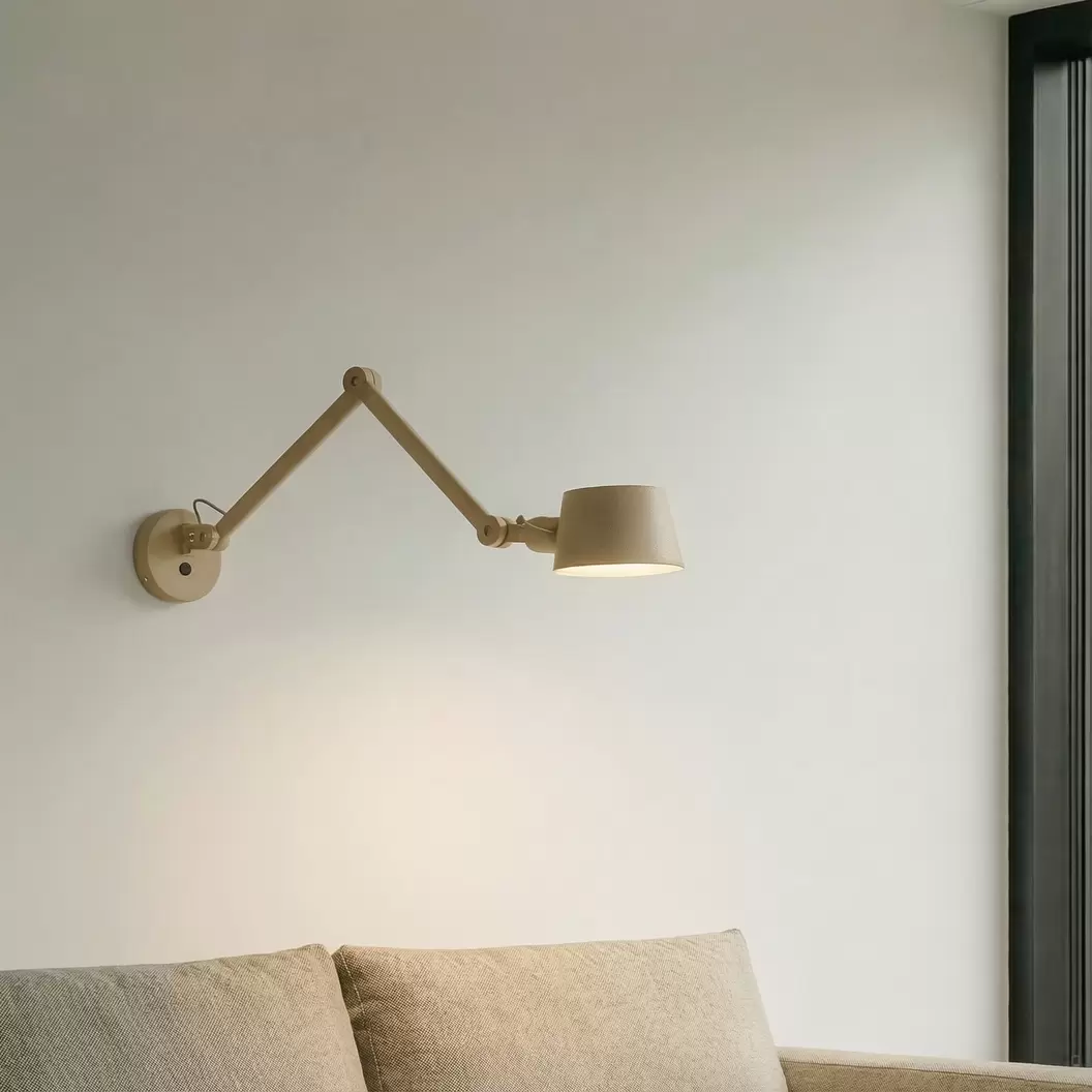Lucande Wandleuchte Silka, 91 cm, beige, verstellbar, E27