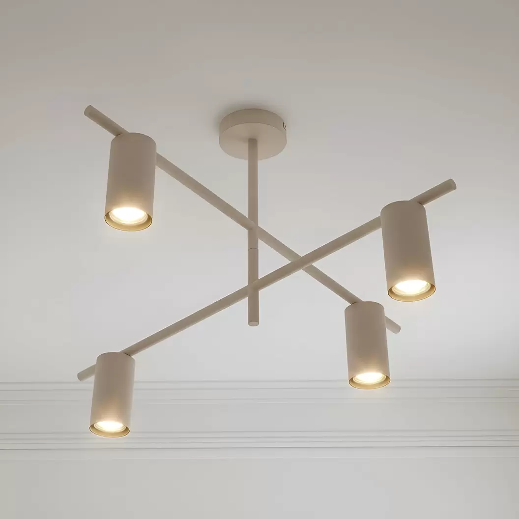 Lindby Deckenleuchte Marilou, beige, 4-flammig, Ø 70 cm
