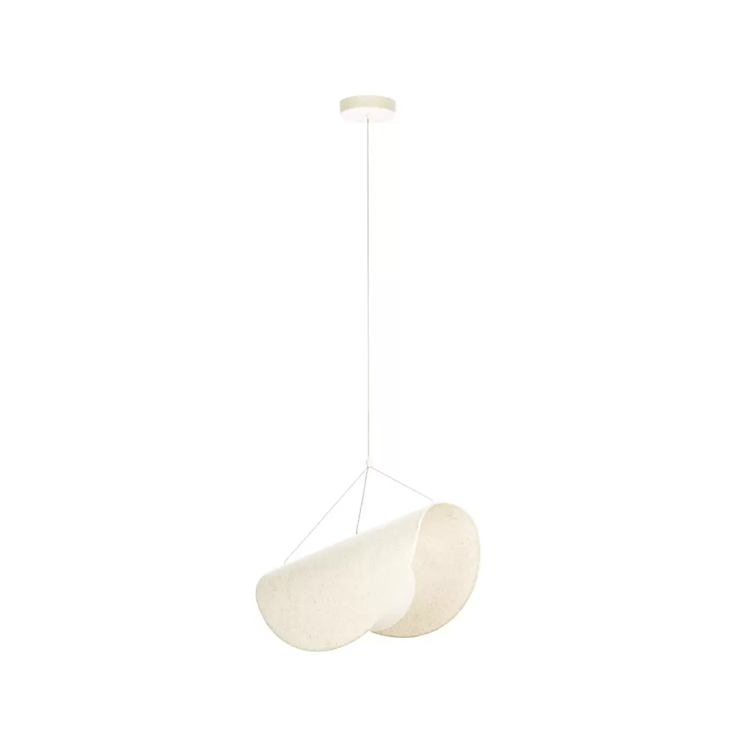 Lucande LED-Hängeleuchte Tamani, beige, Leinen, dim to warm