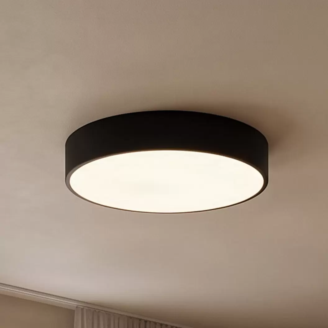Deckenleuchte Cleo, Ø 40 cm, IP20, schwarz, Metall, E27