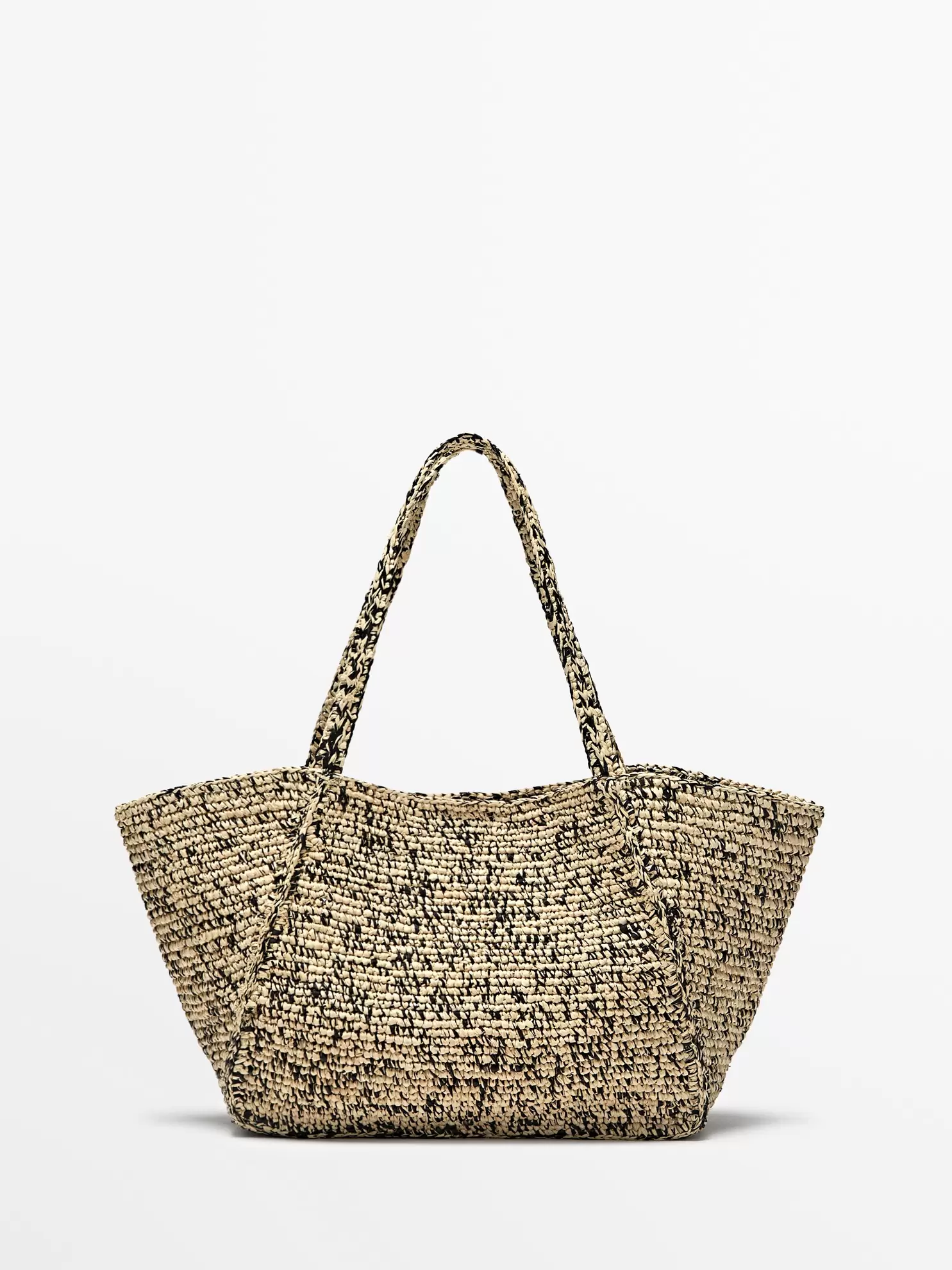 Mittelgroße Tote-Bag aus 100 % Raphia