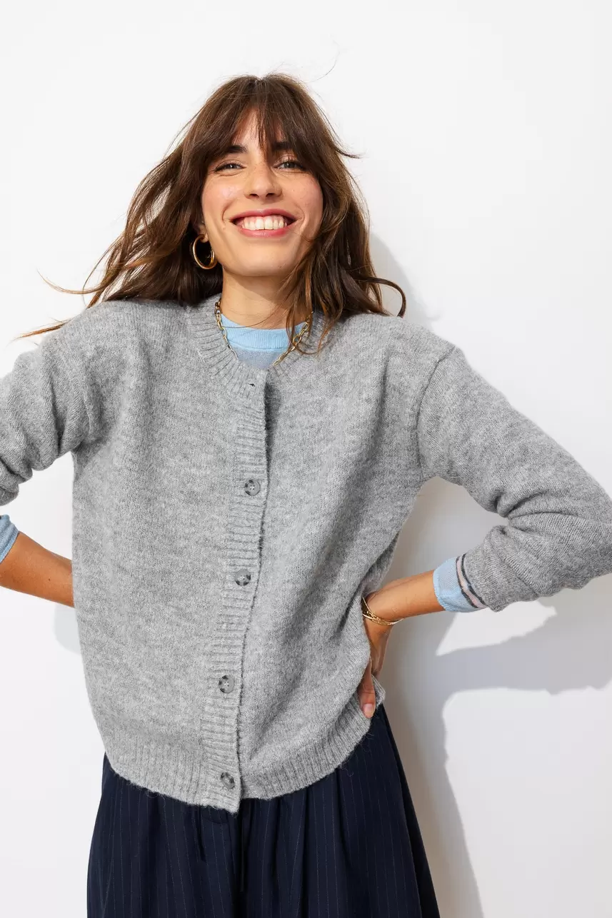 Cardigan mit rundem Kragen