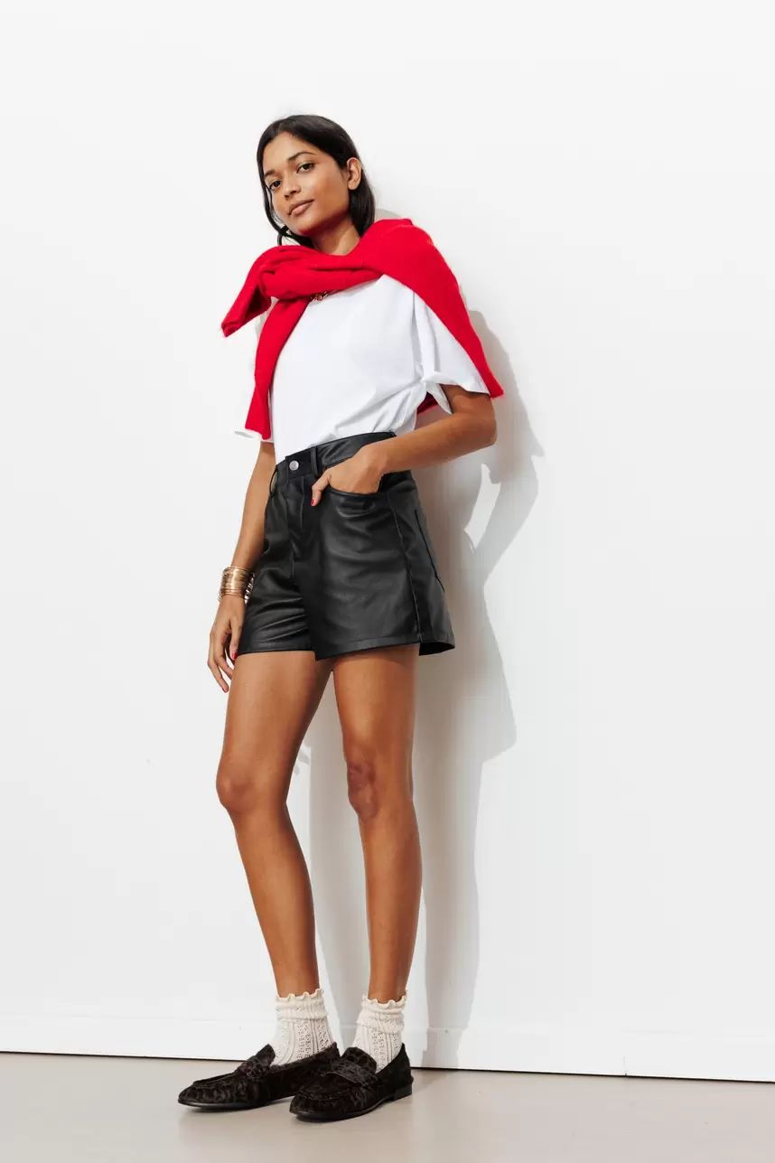 Kunstleder-Shorts