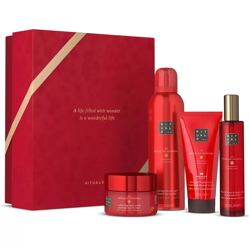 RITUALS THE RITUAL OF AYURVEDA Medium Gift Set (Scrub 125g + Shower Gel 200ml + Body Cream 100ml + Body Mist 50ml) Geschenk-Set