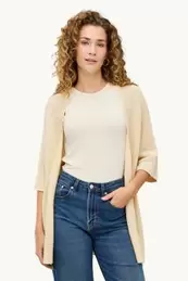 Lange Strickjacke - gerippt