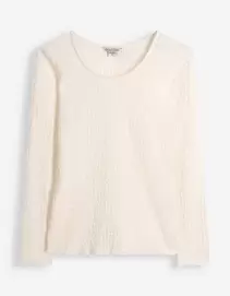 Langarmshirt - Crinkle-Optik - Off-White
