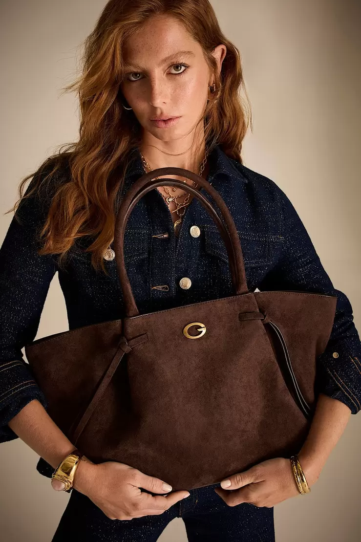 Allegra suede tote bag