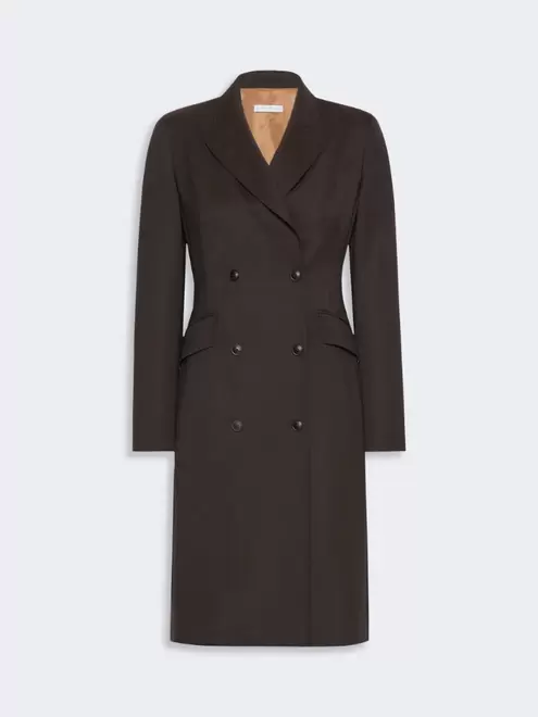 Mottled woollen cloth coat dress