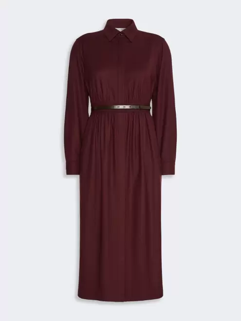 Wool flannel shirt dress