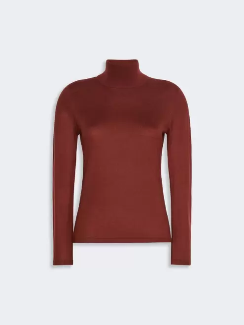 Cashmere yarn polo-neck sweater