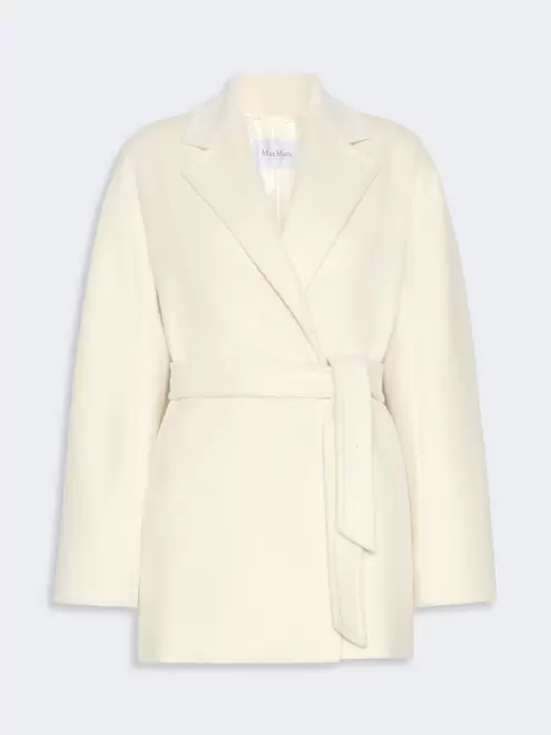 Short wool beaver cloth robe coat