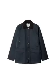 Chaqueta larga cuello pana