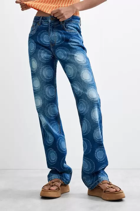 Bedruckte Slim-Jeans
