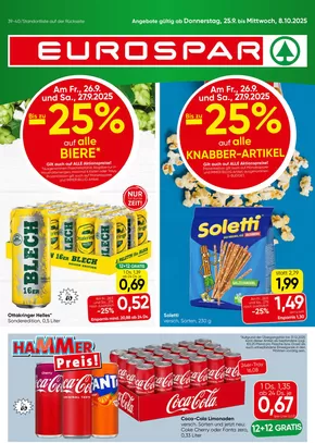 Eurospar Katalog in Frankenburg am Hausruck | Jetzt sparen mit unseren Deals | 2025-09-29T00:00:00.000Z - 2025-10-13T00:00:00.000Z