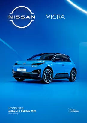 Nissan Katalog in Sankt Michael im Lungau | micra preisliste | 2025-10-03T00:00:00.000Z - 2025-10-17T00:00:00.000Z