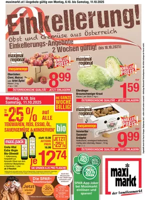 Maximarkt Katalog in Klagenfurt am Wörthersee | Attraktive Sonderangebote für alle | 2025-10-11T00:00:00.000Z - 2025-10-25T00:00:00.000Z