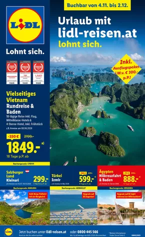 Lidl Reisen Katalog | Buchbar ab 4.11. | 2025-11-04T00:00:00.000Z - 2025-12-02T00:00:00.000Z