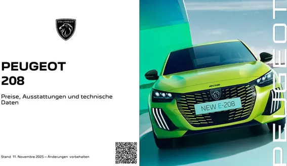 Peugeot Katalog in Wiener Neustadt | Peugeot neuer 208 MCA | 2025-11-27T00:00:00.000Z - 2025-12-11T00:00:00.000Z