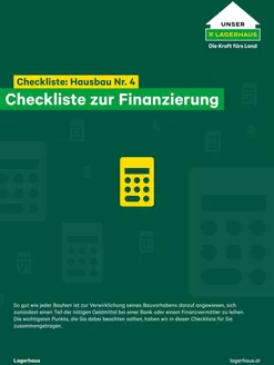 Lagerhaus Katalog in Schwaz | Folder checkliste 4 hausbau finanzierung | 2025-12-10T00:00:00.000Z - 2025-12-24T00:00:00.000Z